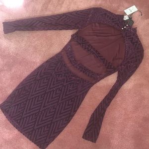 Beautiful purple shimmer long sleeve dress